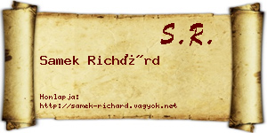 Samek Richárd névjegykártya
